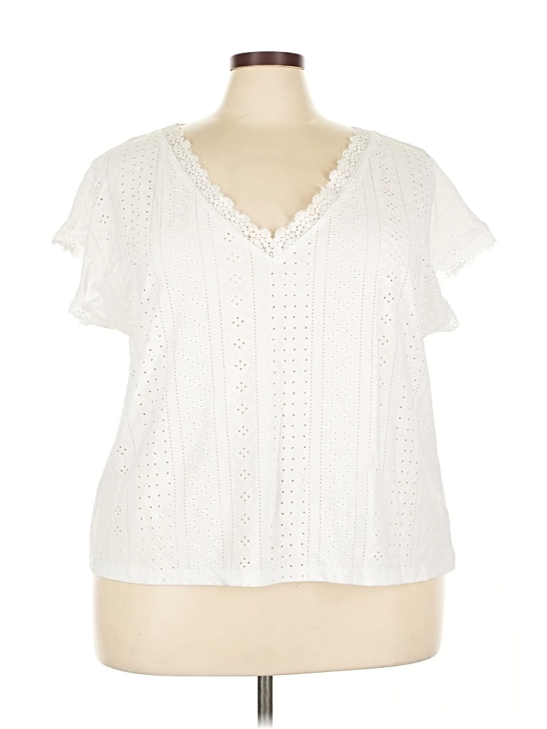 Pre-owned Shein Curve Short Sleeve T-shirt In White