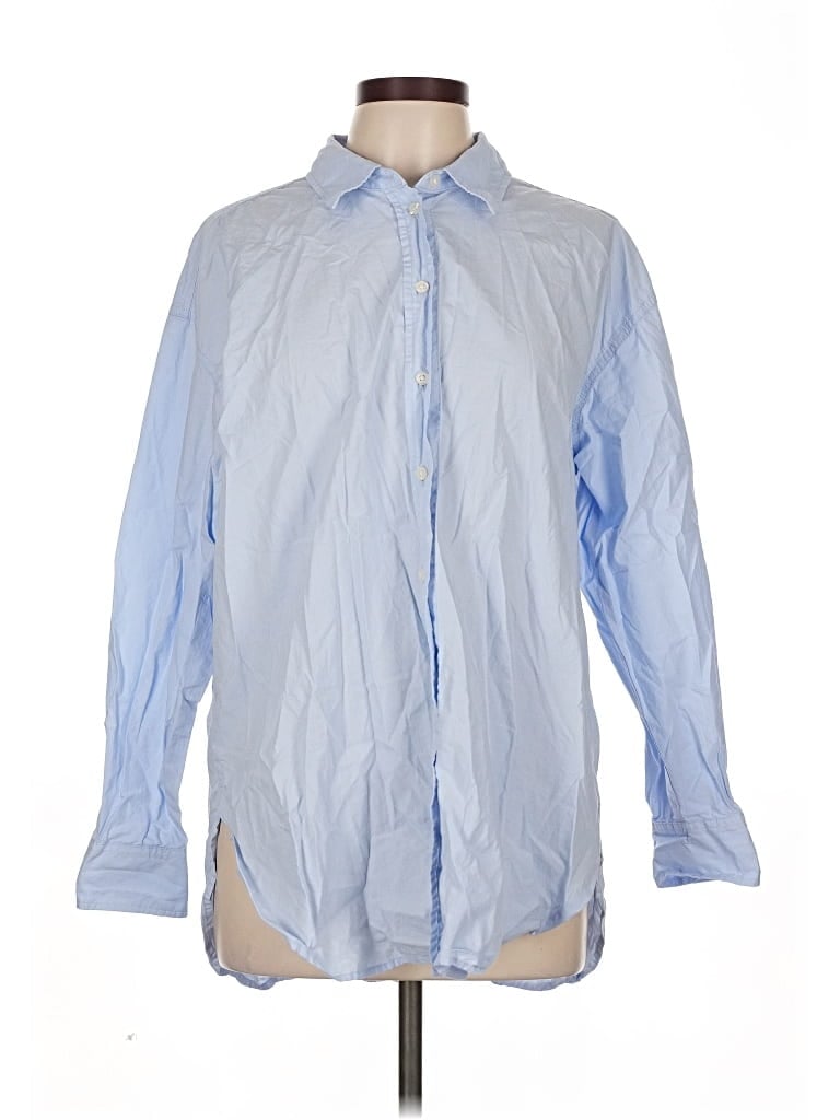 Pre-owned Universal Thread Long Sleeve Button Down Shirt In Blue