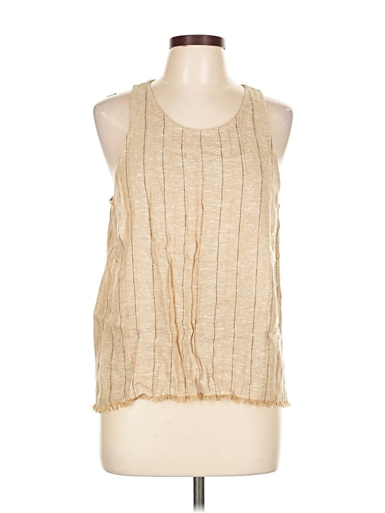 Pre-owned Drew Sleeveless Blouse In Gold