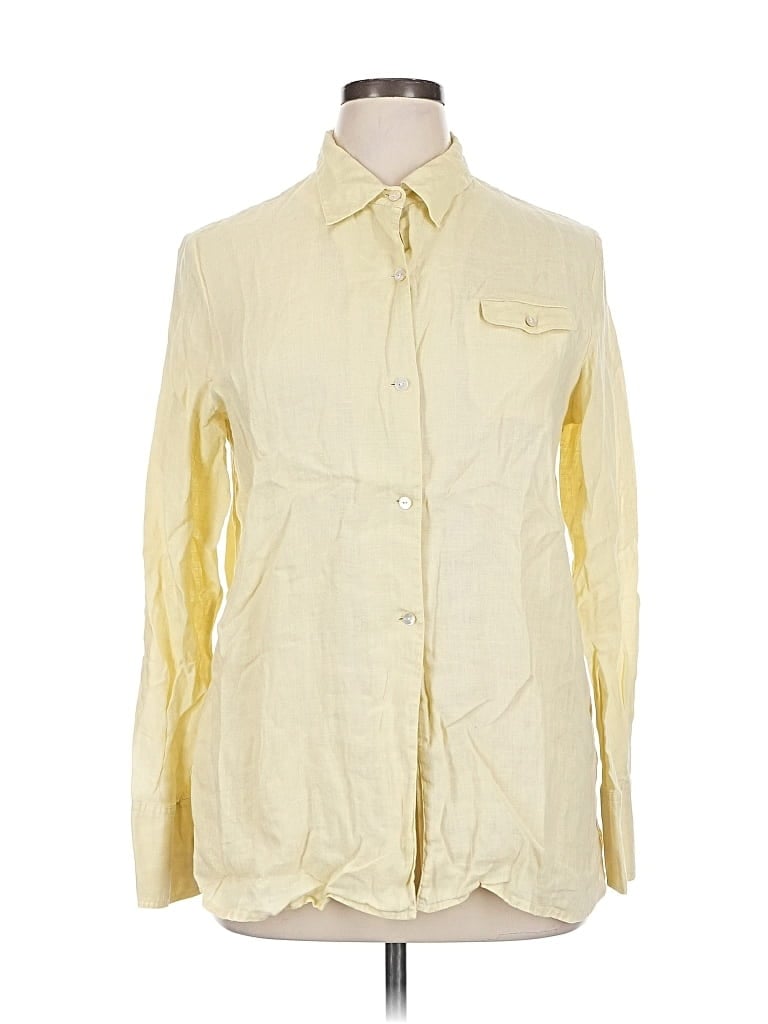 Click to view more detailed imagery on our partner's website Pre-owned Lands' End Long Sleeve Button Down Shirt In Yellow