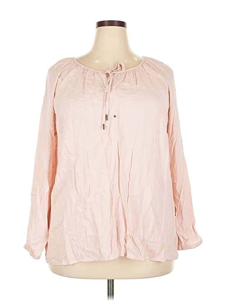 Pre-owned Ellos Long Sleeve Blouse In Pink