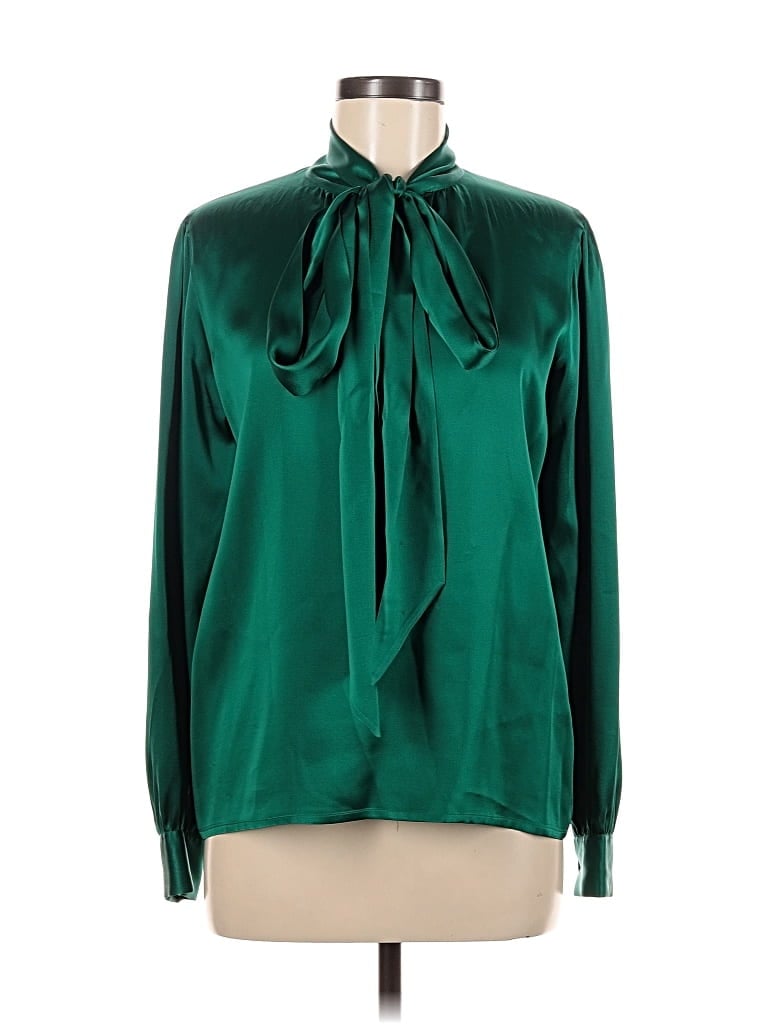 Click to view more detailed imagery on our partner's website Pre-owned Yves Saint Laurent Rive Gauche Long Sleeve Blouse In Green