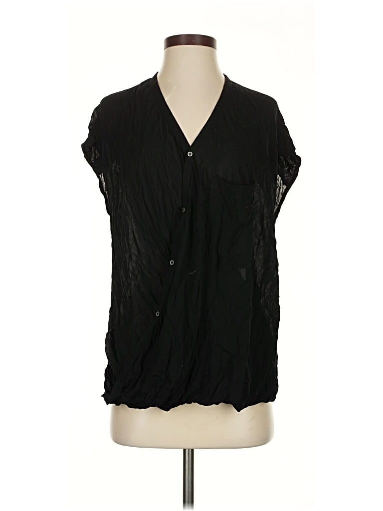 Pre-owned Helmut Lang Short Sleeve Blouse In Black