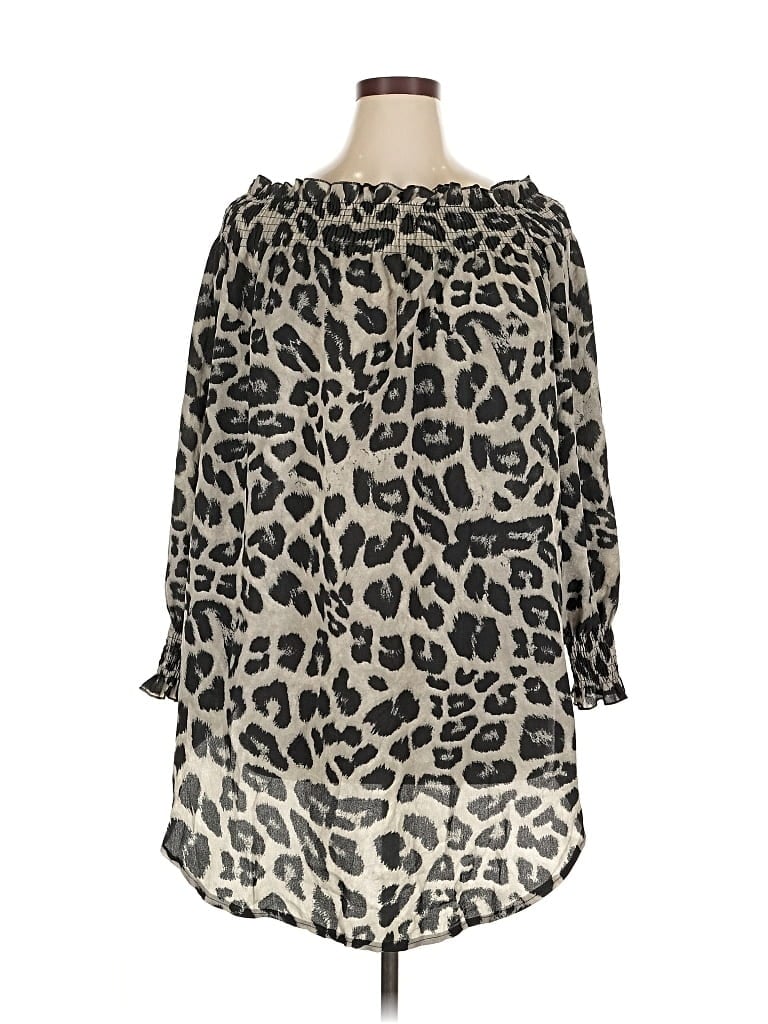 Pre-owned Unbranded 3/4 Sleeve Blouse In Gray