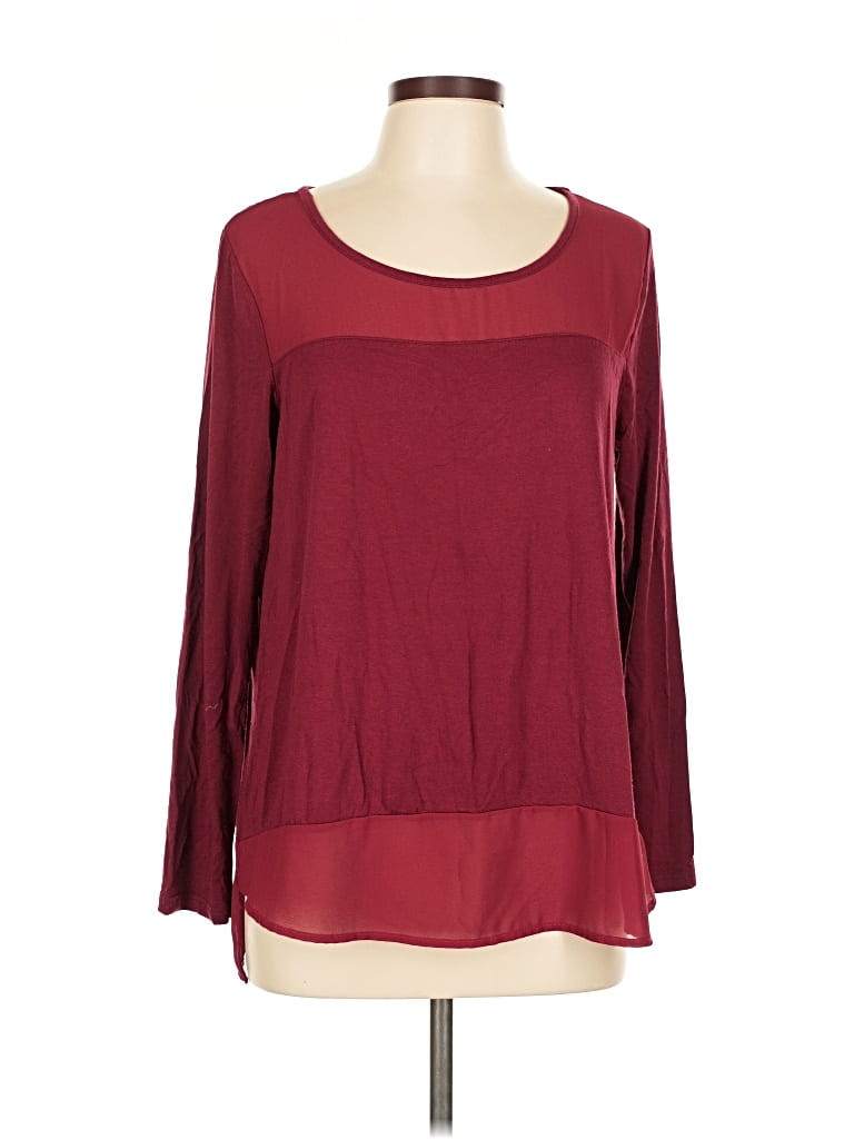 Pre-owned Red By Bke 3/4 Sleeve T-shirt In Burgundy