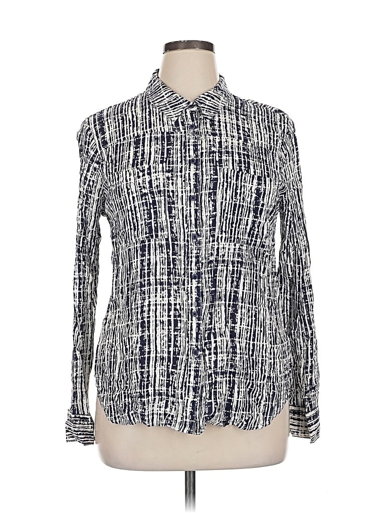 Pre-owned Holding Horses Long Sleeve Button Down Shirt In Blue