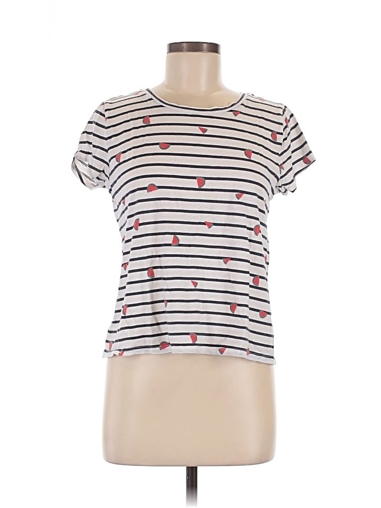 Pre-owned Ann Taylor Loft Short Sleeve T-shirt In White