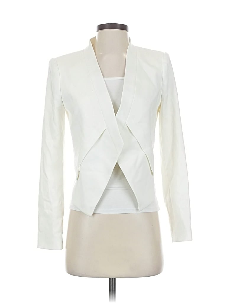Pre-owned Bcbgmaxazria Blazer Jacket In White