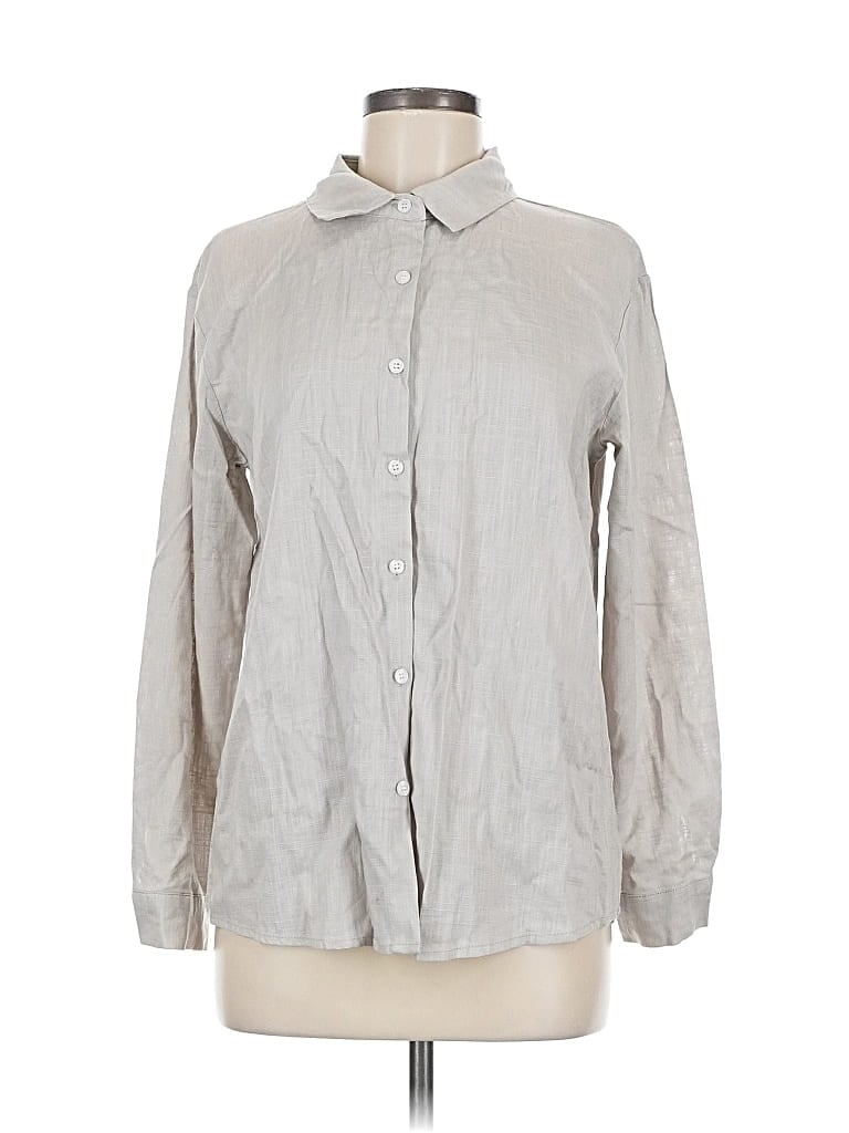 Pre-owned Unbranded Long Sleeve Blouse In Gray