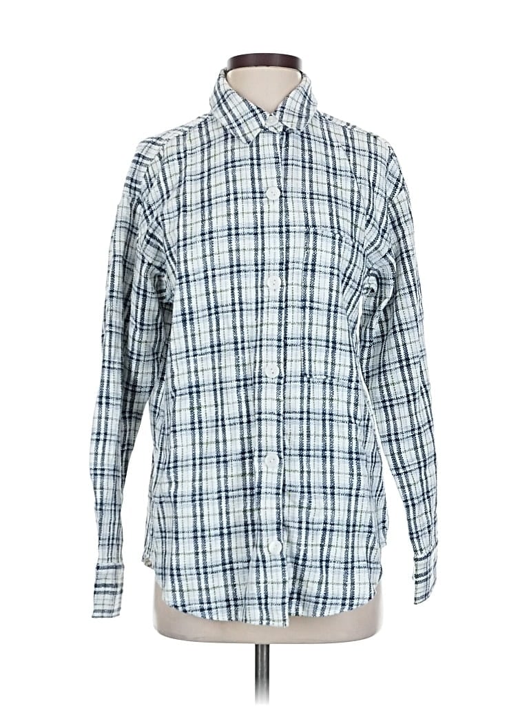 Pre-owned Abercrombie & Fitch Long Sleeve Button Down Shirt In Blue