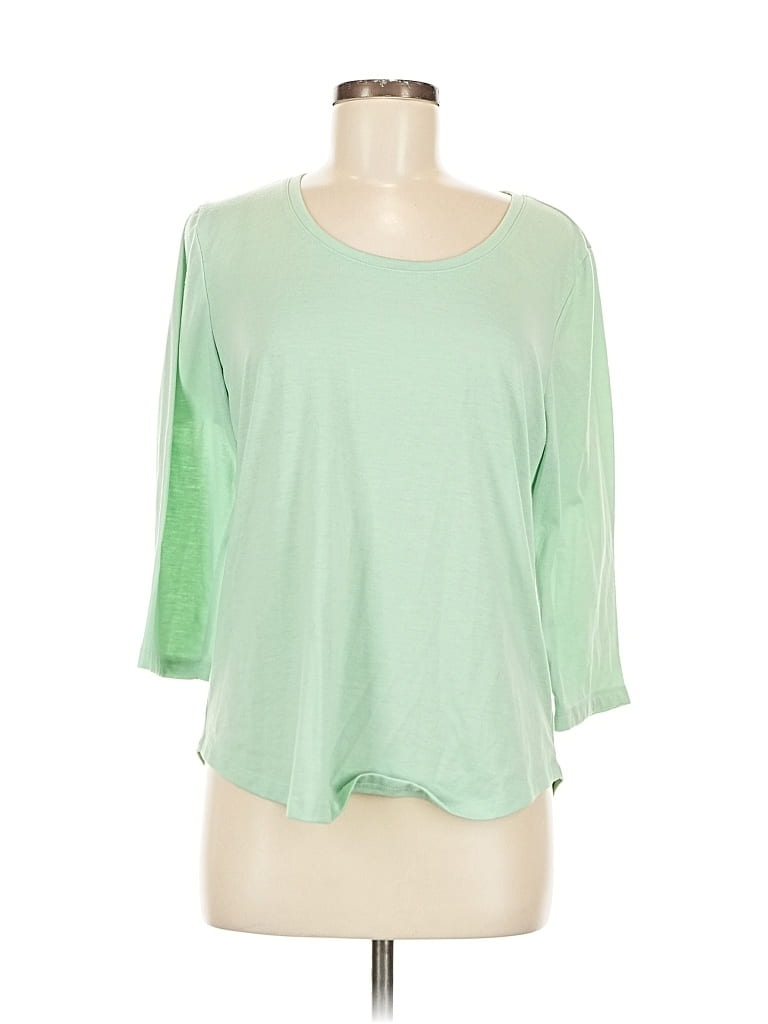 Pre-owned Christopher & Banks 3/4 Sleeve T-shirt In Green