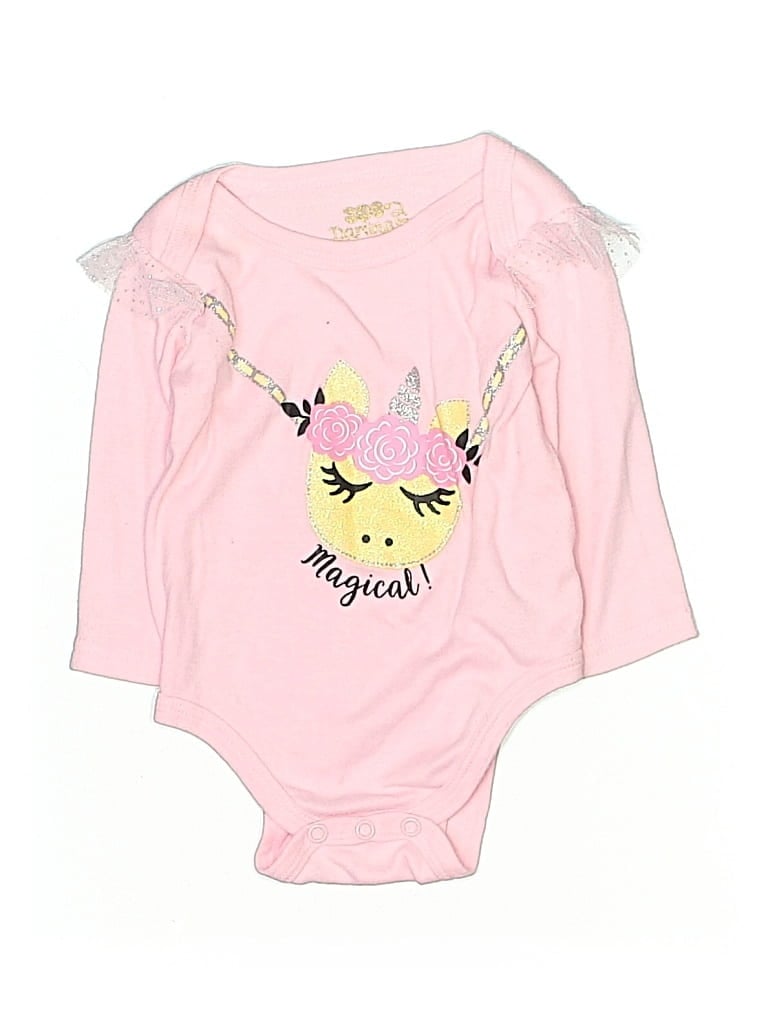 Pre-owned Darling Babies' Long Sleeve Onesie In Pink