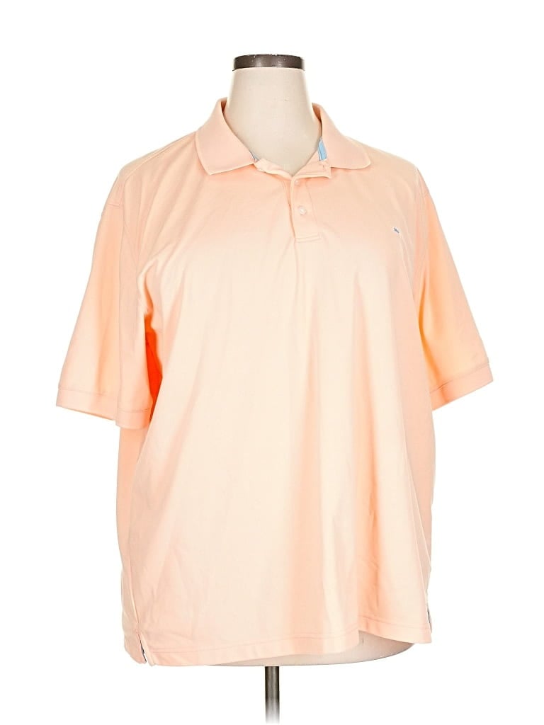 Pre-owned Crown & Ivy Short Sleeve Top Orange Collared Neckline Tops