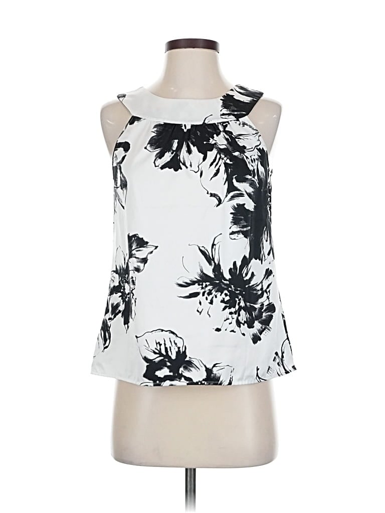 Pre-owned Ann Taylor Sleeveless Blouse In White