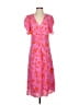 Rhode 100% Viscose Hearts Pink Casual Dress Size 2 - photo 1