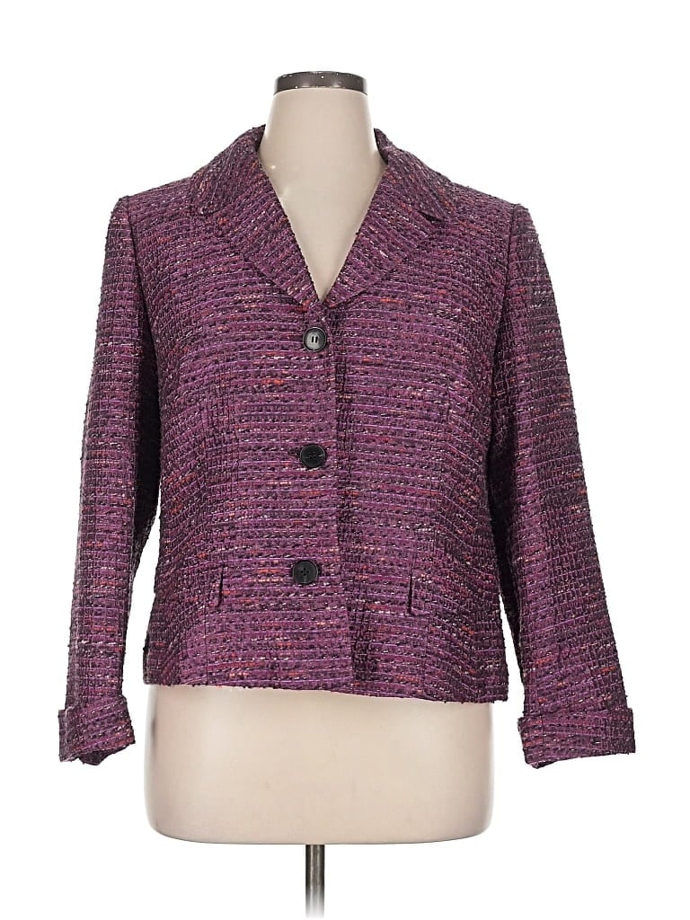 Pre-owned Lafayette 148 Blazer Jacket In Purple