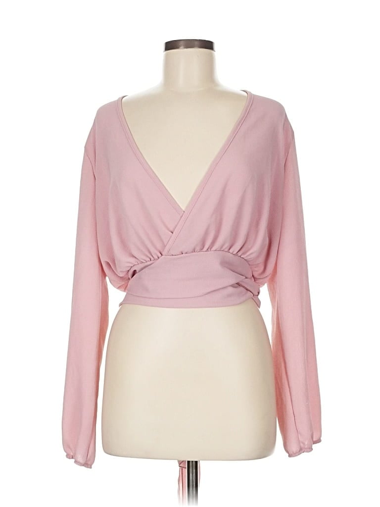 Pre-owned Fashion Nova Long Sleeve Blouse In Pink