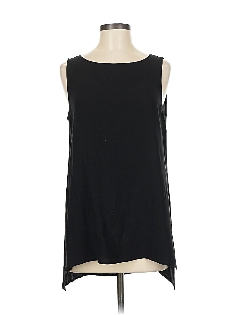Pre-owned Eileen Fisher Sleeveless Top Black Scoop Neck Tops