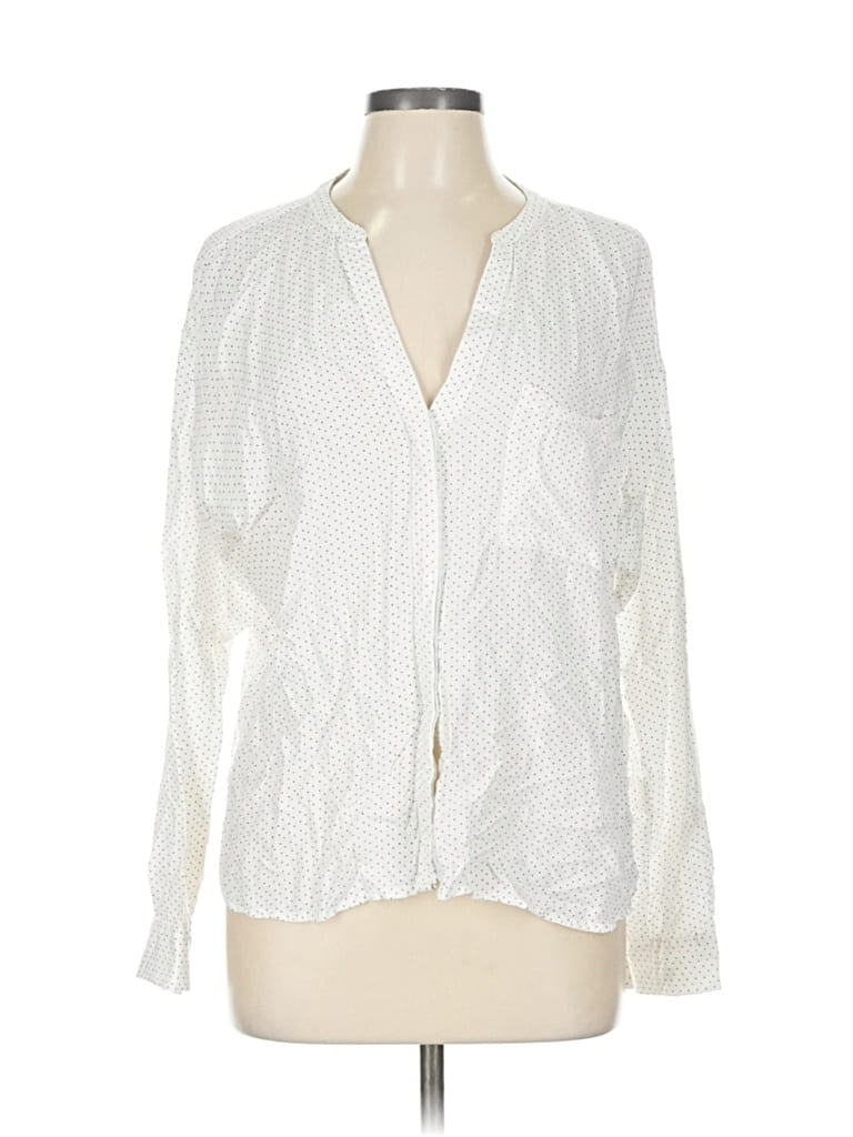 Pre-owned Old Navy Long Sleeve Blouse In White