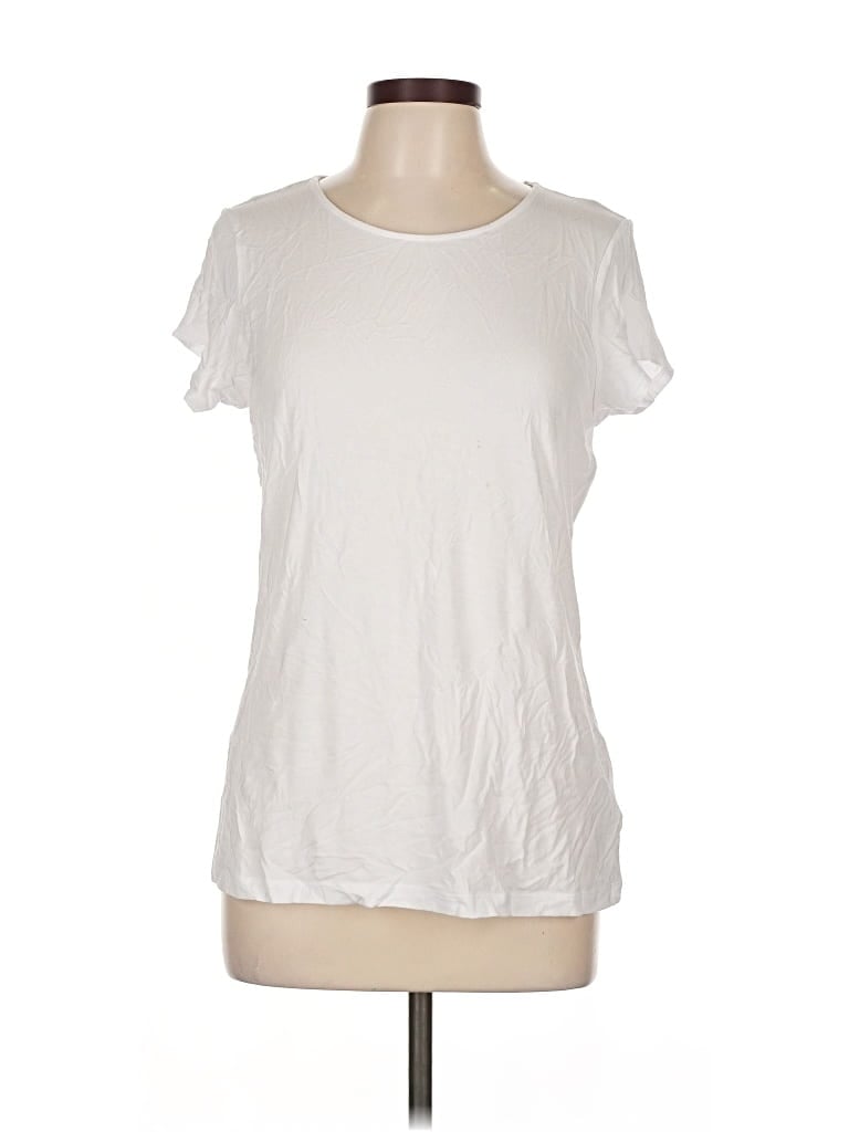 Pre-owned Tahari Short Sleeve T-shirt In White