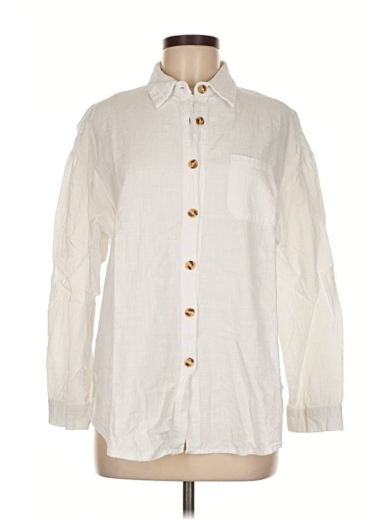 Pre-owned Hotouch Long Sleeve Button Down Shirt In White
