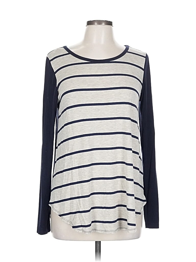 Pre-owned Karen By Karen Kane Long Sleeve T-shirt In White