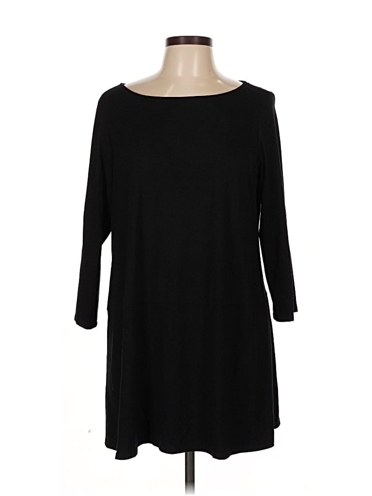 Pre-owned Eileen Fisher 3/4 Sleeve T-shirt In Black