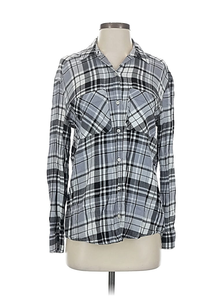 Pre-owned Express Outlet Long Sleeve Button Down Shirt In Gray