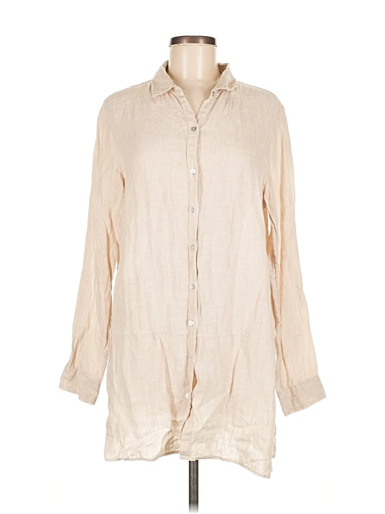 Pre-owned Tahari Long Sleeve Button Down Shirt In Brown