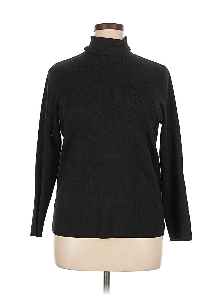 Pre-owned Chico's Turtleneck Sweater In Black