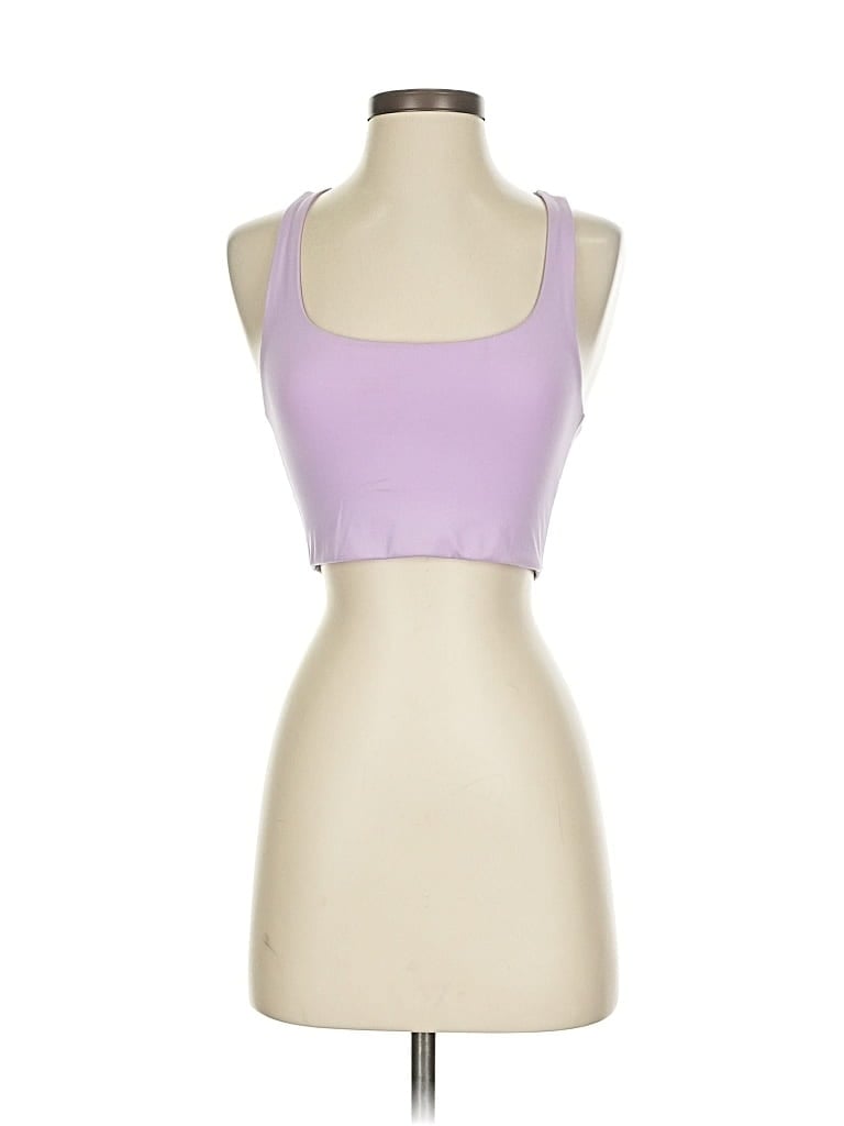 Click to view more detailed imagery on our partner's website Pre-owned Girlfriend Collective Tank Top Purple Halter Neckline Tops