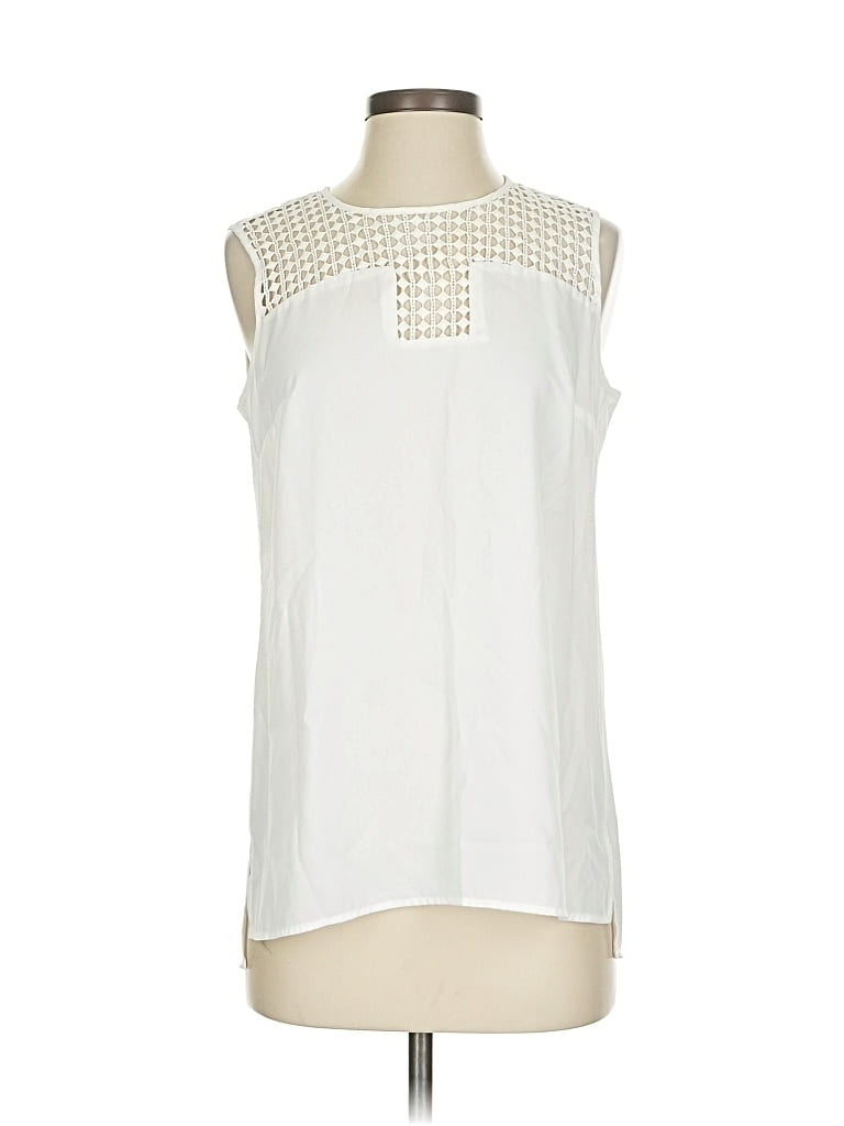 Pre-owned Vince Camuto Sleeveless Blouse In White