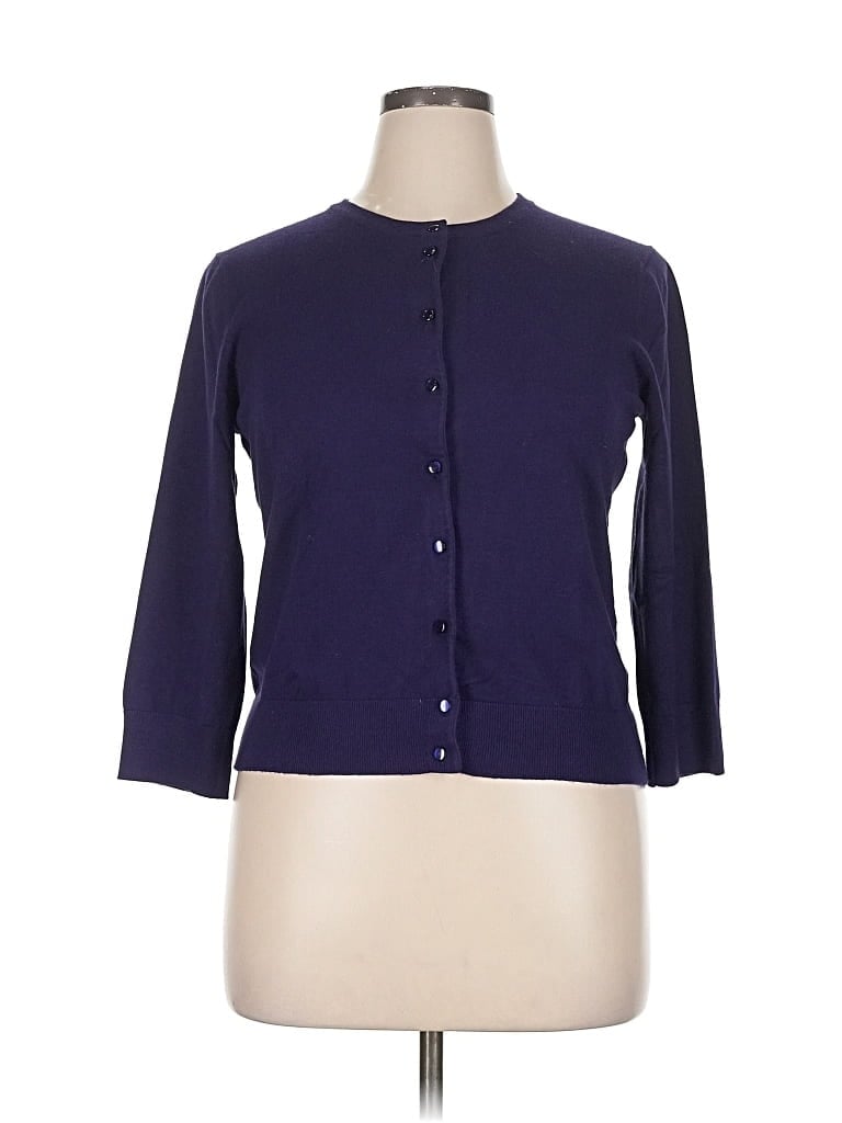 Click to view more detailed imagery on our partner's website Pre-owned Cable & Gauge Cardigan Sweater In Purple