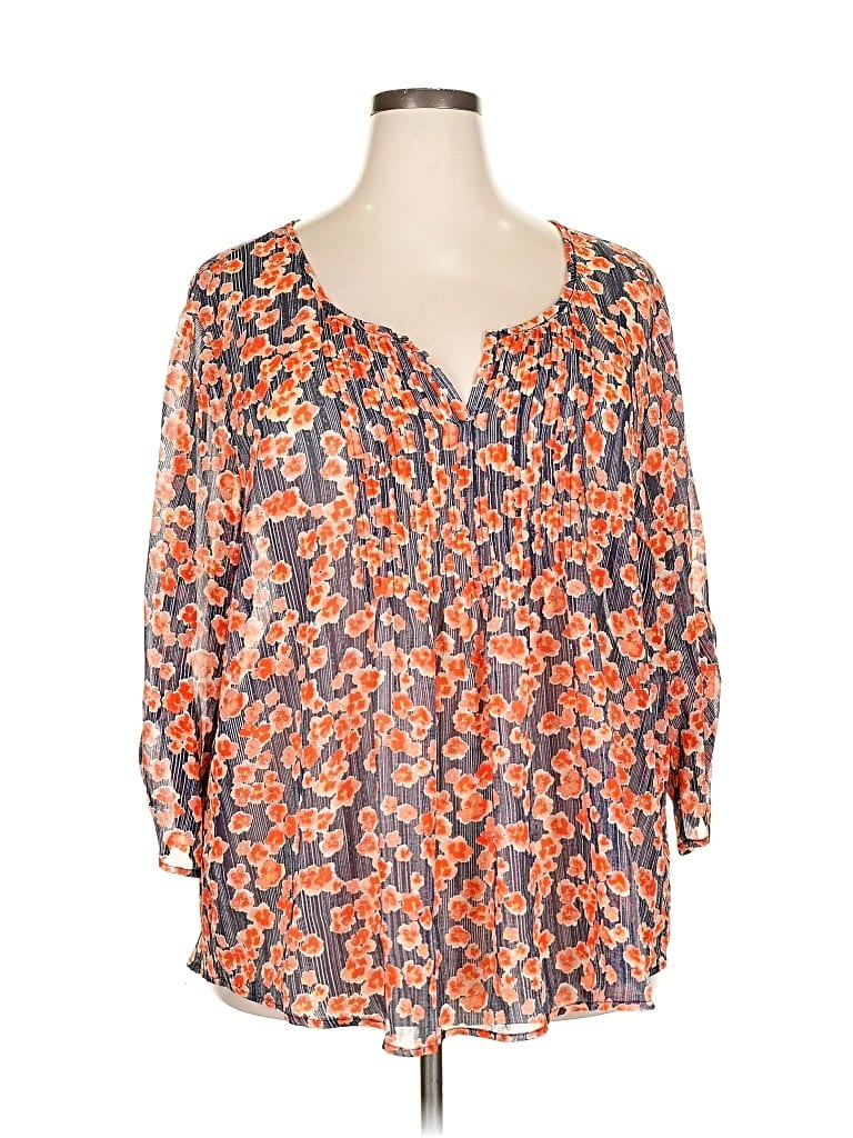 Pre-owned Torrid 3/4 Sleeve Blouse In Orange