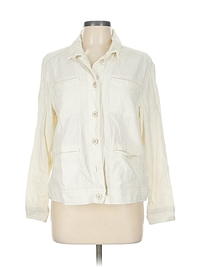 Pre-owned Lucky Brand 3/4 Sleeve Button Down Shirt In White