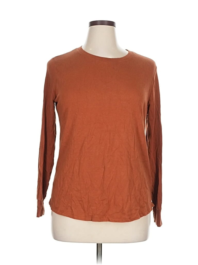 Pre-owned Terra & Sky Long Sleeve T-shirt In Brown