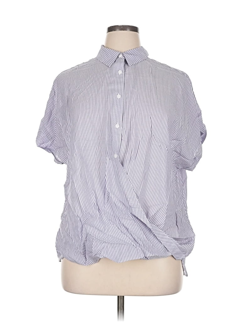 COMO BLU Pre-owned Short Sleeve Blouse In Purple