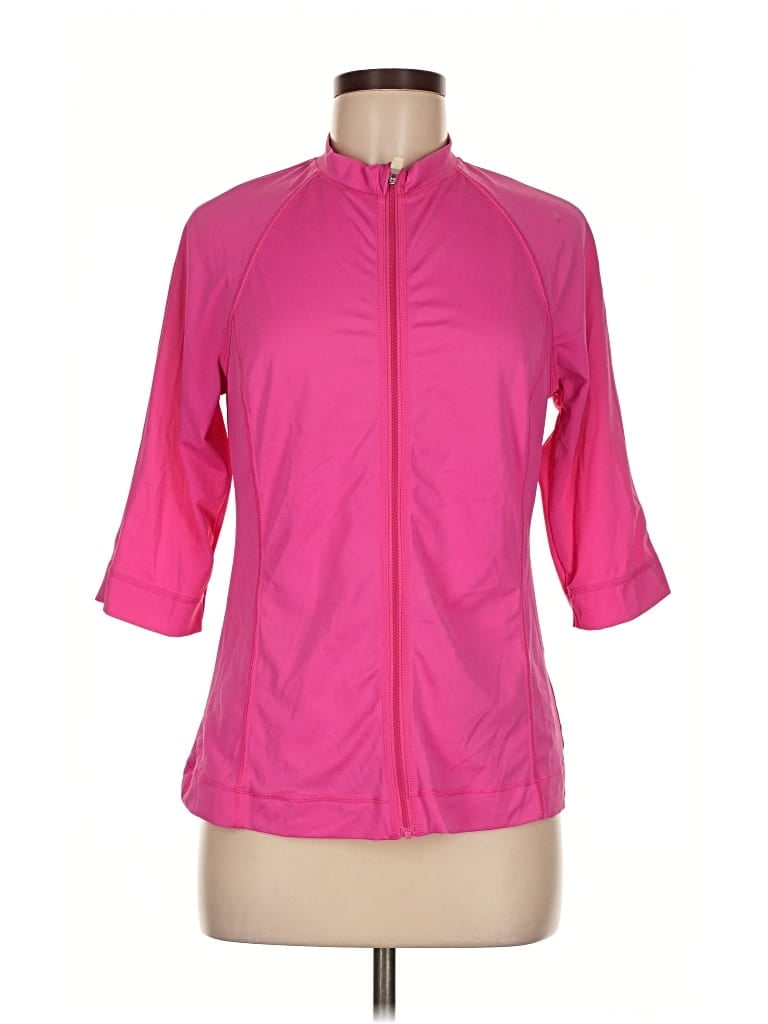 Pre-owned Lands' End 3/4 Sleeve T-shirt In Pink