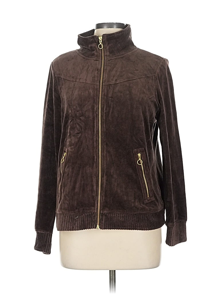 Pre-owned Amber Sun Zip Up Hoodie In Brown