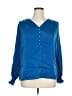 Unbranded 100% Polyester Blue Long Sleeve Blouse Size XL - photo 1