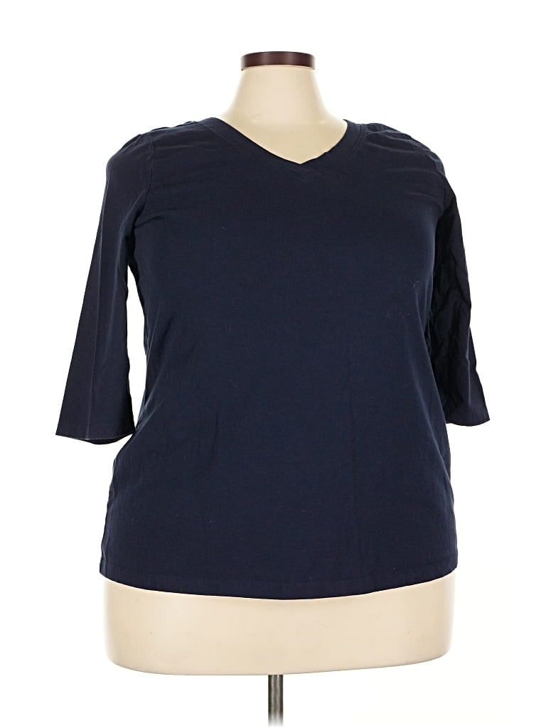 Pre-owned Cynthia Rowley Tjx 3/4 Sleeve T-shirt In Blue