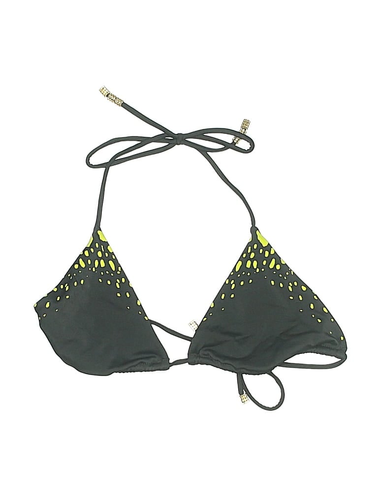 Pre-owned Victoria's Secret Swimsuit Top Black Stars Pattern Swimwear