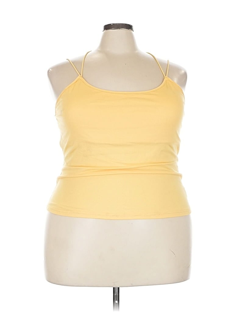 Pre-owned Shein Curve Sleeveless Top Yellow Halter Neckline Tops