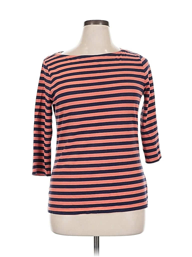 Pre-owned Merona 3/4 Sleeve Top Orange Boatneck Tops