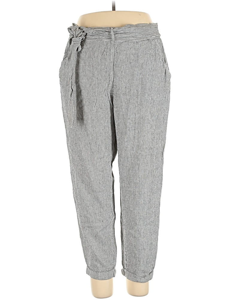 Pre-owned Max Studio Linen Pants In Gray