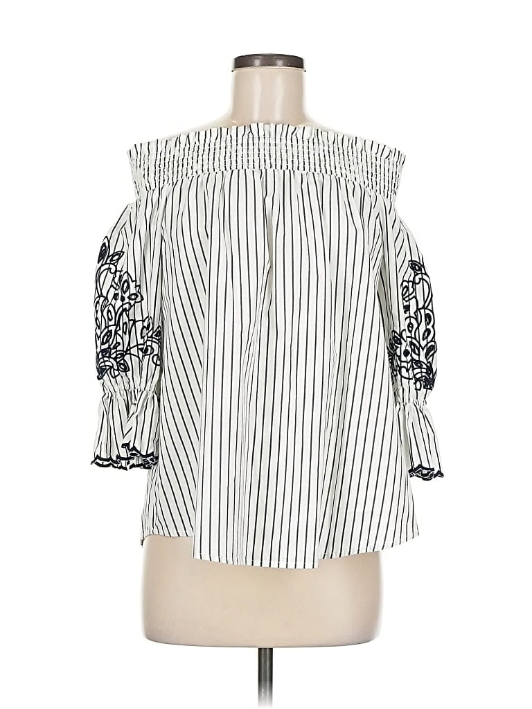 Pre-owned Chico's 3/4 Sleeve Blouse In White