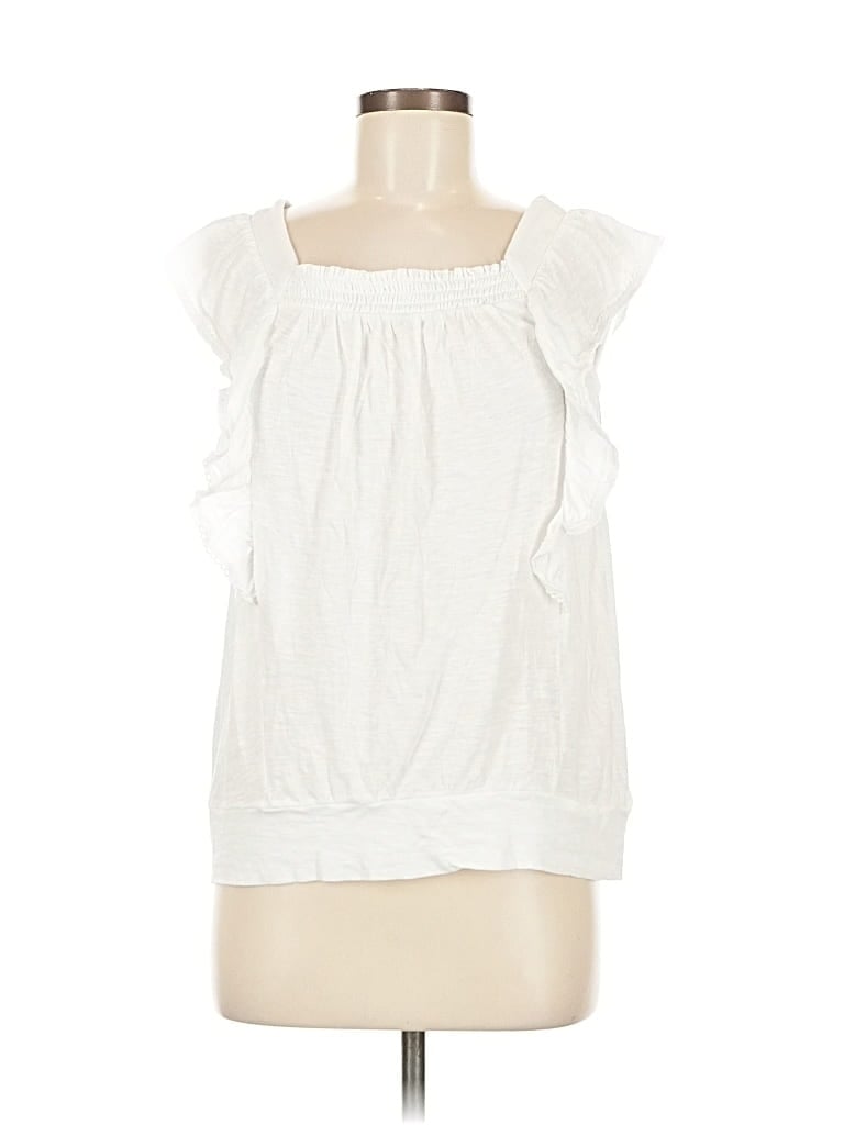 Pre-owned Ann Taylor Loft Sleeveless Blouse In White