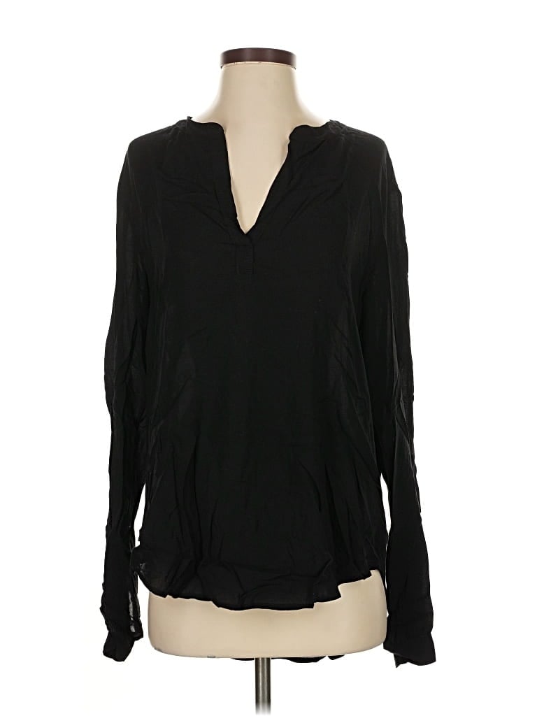 Pre-owned Velvet By Graham & Spencer Long Sleeve Blouse In Black