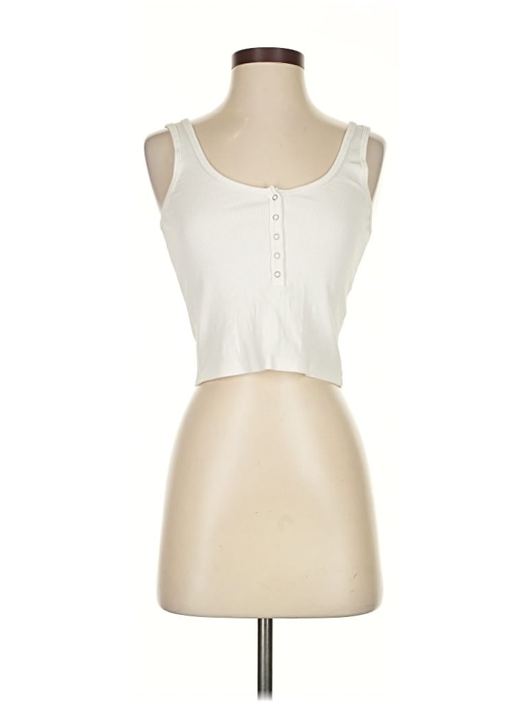 Pre-owned Abercrombie & Fitch Tank Top Ivory Strapless Neckline Tops In White