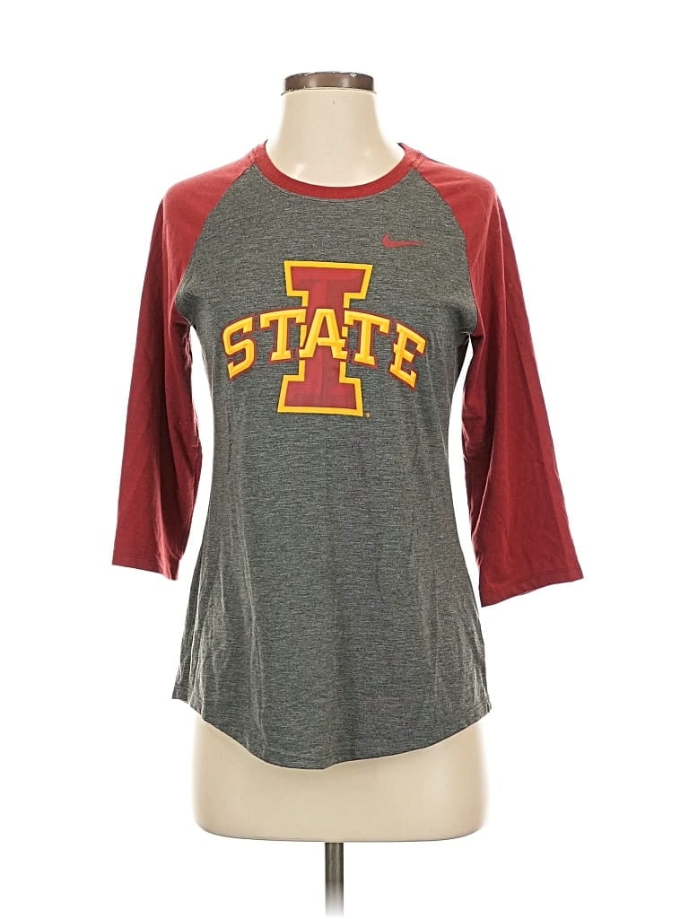 Pre-owned Nike 3/4 Sleeve T-shirt In Gray